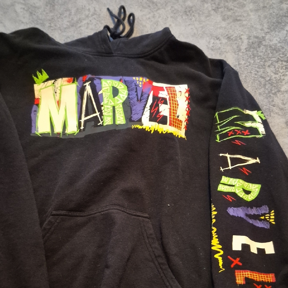 Marvel Black Multicolor Graphic Men's Sweater